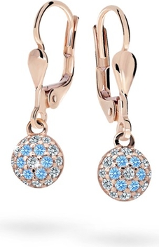 Cutie jewellery kolczyki dziewczęce cutie c2150 różowego, arctic blue, zapięcie patentowe