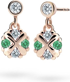 Cutie jewellery kolczyki dziewczęce cutie c2153 różowego, emerald green, wkręt
