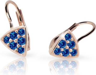 Cutie jewellery kolczyki dziewczęce cutie c2207 różowego, dark blue, zapięcie patentowe
