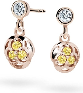 Cutie jewellery kolczyki dziewczęce cutie c2252 różowego, yellow, wkręt