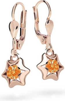 Cutie jewellery kolczyki dziewczęce cutie gwiazdki c2159 różowego, orange, zapięcie patentowe