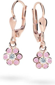 Cutie jewellery kolczyki dziewczęce cutie kwiatki c1737 różowego, pink, zapięcie patentowe