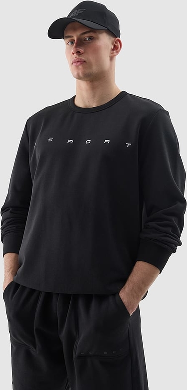 Czarna bluza 4F w sportowym stylu z bawełny