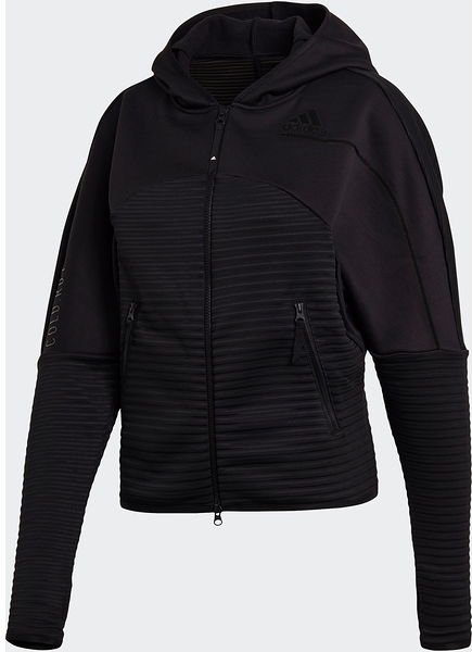 Czarna bluza Adidas w sportowym stylu z kapturem