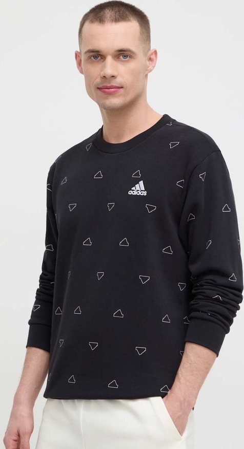 Czarna bluza Adidas z nadrukiem w sportowym stylu