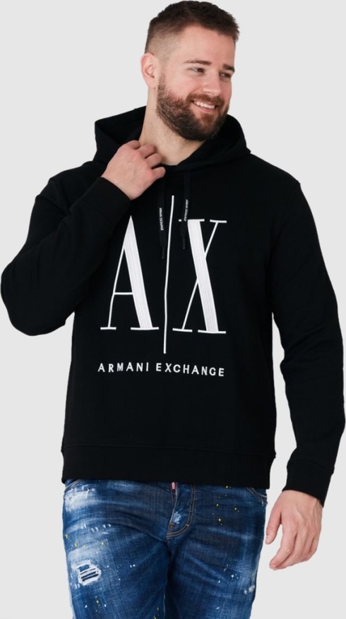 Czarna bluza Armani Exchange w młodzieżowym stylu