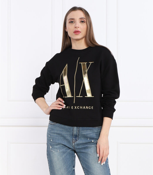 Czarna bluza Armani Exchange z bawełny w stylu casual