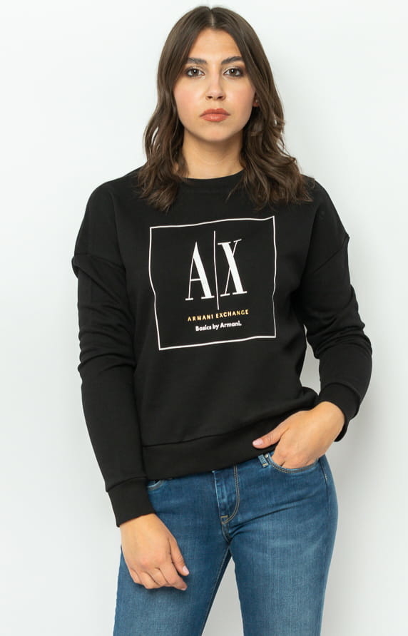 Czarna bluza Armani Exchange z dresówki