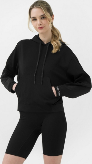 Czarna bluza Calvin Klein w sportowym stylu z kapturem