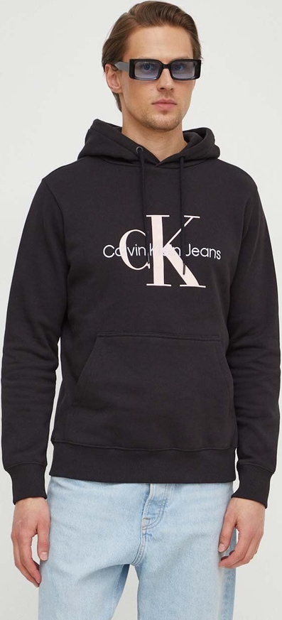 Czarna bluza Calvin Klein z bawełny z nadrukiem