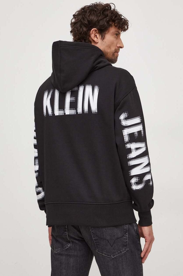 Czarna bluza Calvin Klein z nadrukiem w młodzieżowym stylu z bawełny