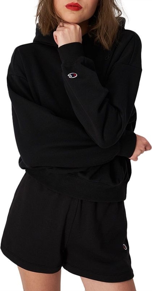 Czarna bluza Champion w sportowym stylu z kapturem z bawełny