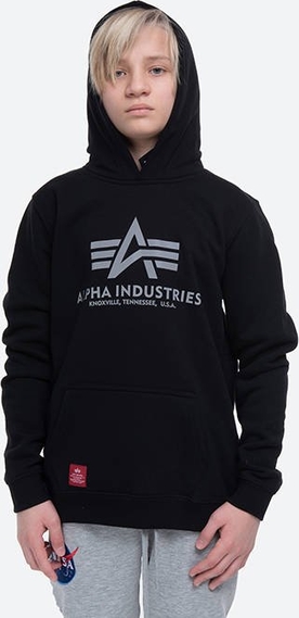 Czarna bluza dziecięca Alpha Industries dla chłopców