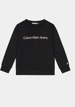 Czarna bluza dziecięca Calvin Klein z jeansu dla chłopców
