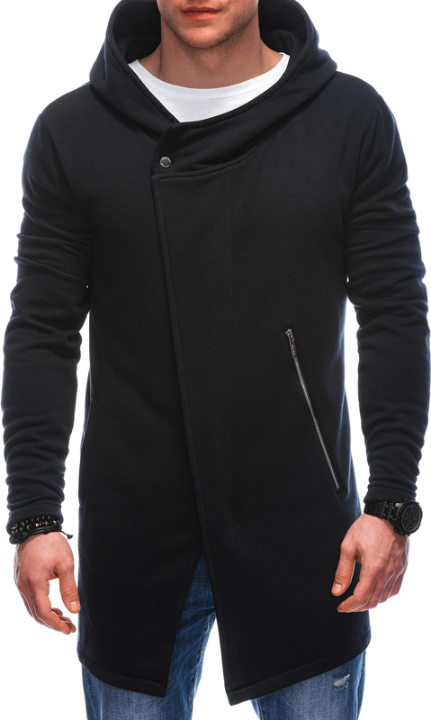 Czarna bluza Edoti z bawełny w młodzieżowym stylu