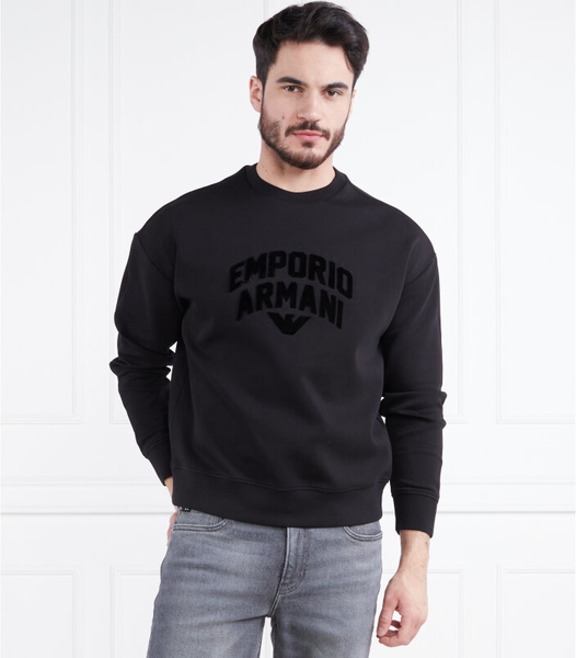 Czarna bluza Emporio Armani w młodzieżowym stylu z bawełny