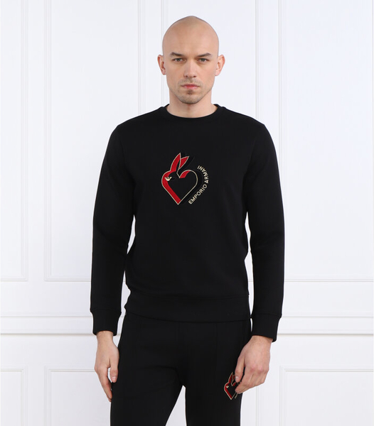 Czarna bluza Emporio Armani w młodzieżowym stylu z nadrukiem z bawełny