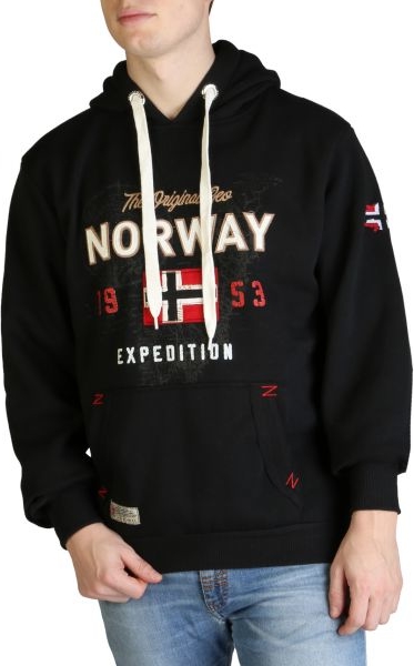 Czarna bluza Geographical Norway z bawełny w sportowym stylu