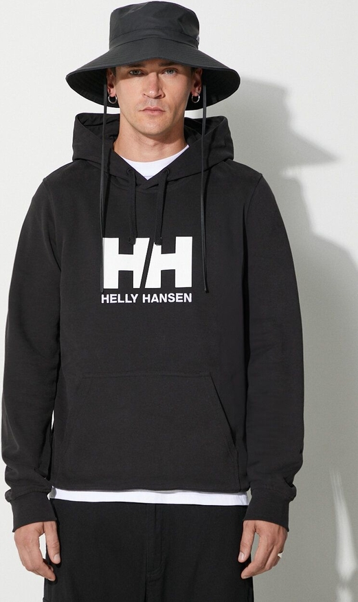 Czarna bluza Helly Hansen w młodzieżowym stylu z bawełny