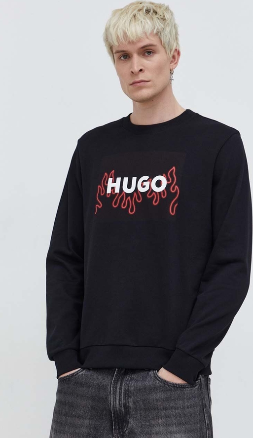 Czarna bluza Hugo Boss z nadrukiem