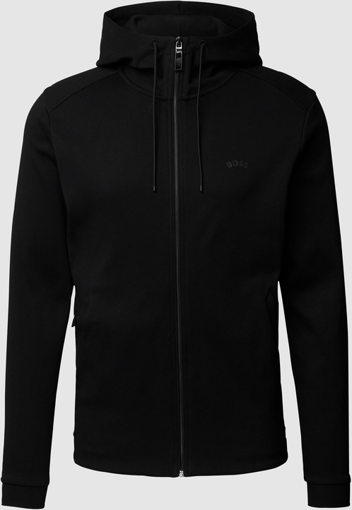 Czarna bluza Hugo Boss z nadrukiem w stylu casual z bawełny