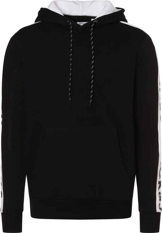 Czarna bluza Jack & Jones w młodzieżowym stylu z bawełny z nadrukiem