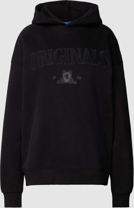 Czarna bluza Jack & Jones z bawełny w młodzieżowym stylu