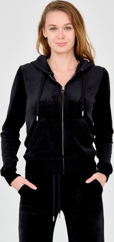Czarna bluza Juicy Couture z kapturem w stylu casual