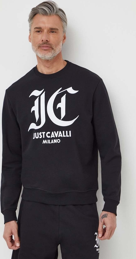 Czarna bluza Just Cavalli z bawełny