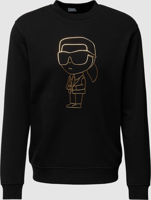 Czarna bluza Karl Lagerfeld z bawełny z nadrukiem w młodzieżowym stylu