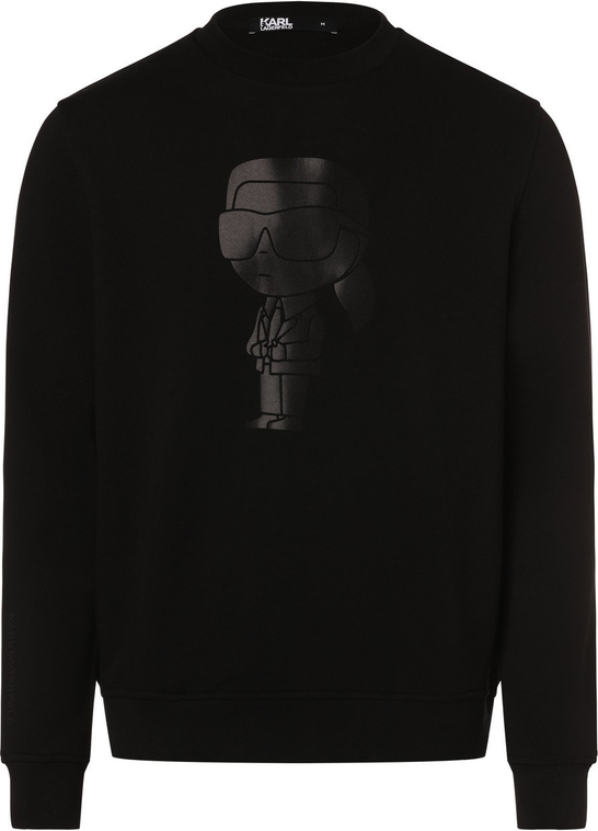 Czarna bluza Karl Lagerfeld z nadrukiem z bawełny