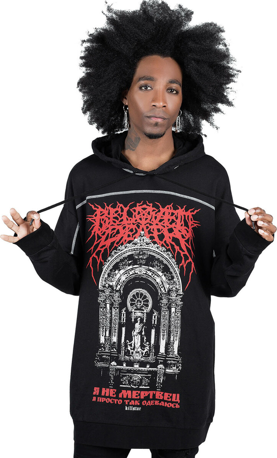 Czarna bluza Metal-shop z bawełny w młodzieżowym stylu