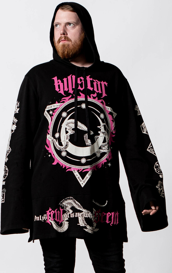 Czarna bluza Metal-shop z bawełny z nadrukiem w młodzieżowym stylu