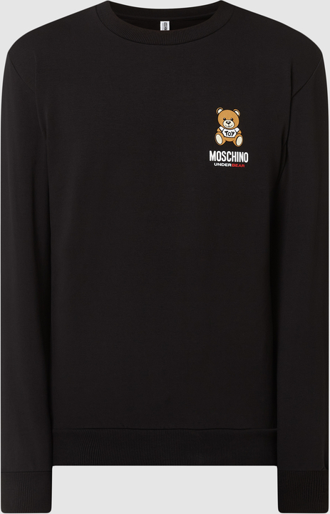 Czarna bluza Moschino z nadrukiem z bawełny