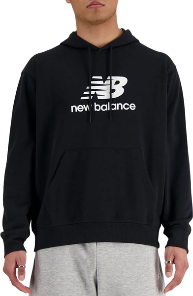 Czarna bluza New Balance w sportowym stylu z dresówki