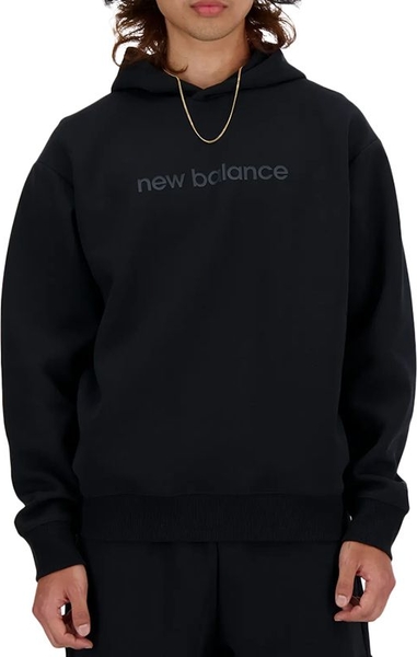 Czarna bluza New Balance w stylu klasycznym z dresówki
