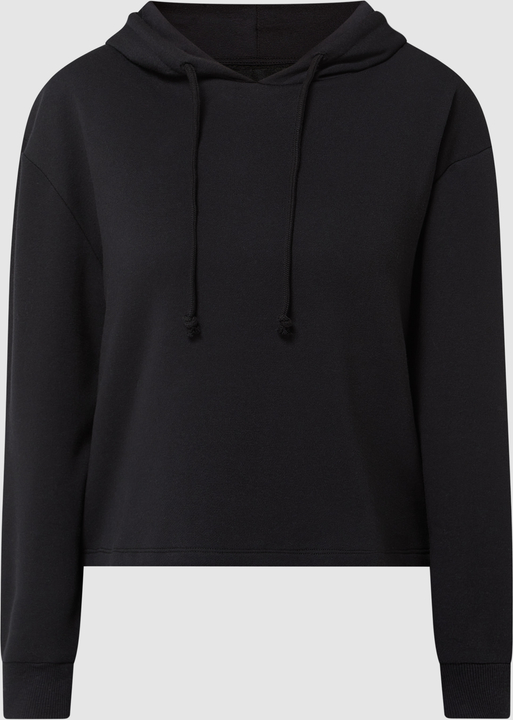 Czarna bluza Pieces z bawełny z kapturem w stylu casual