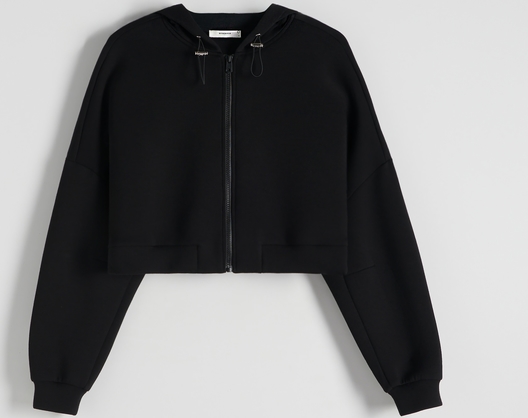 Czarna bluza Reserved w stylu casual z kapturem
