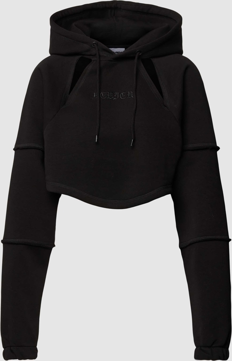 Czarna bluza Review krótka w stylu casual z bawełny