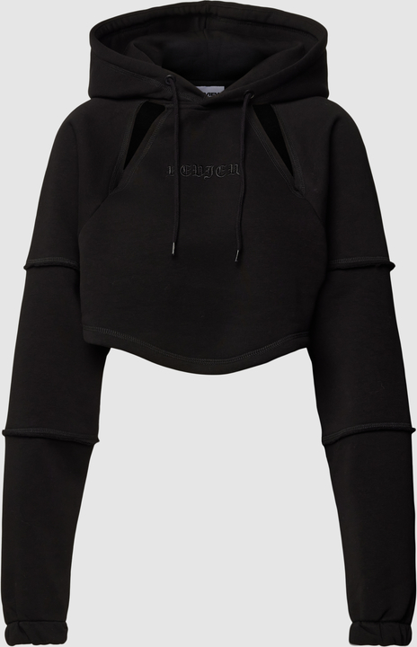 Czarna bluza Review w stylu casual z bawełny z kapturem