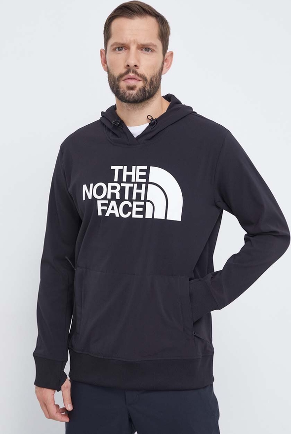 Czarna bluza The North Face w młodzieżowym stylu z nadrukiem