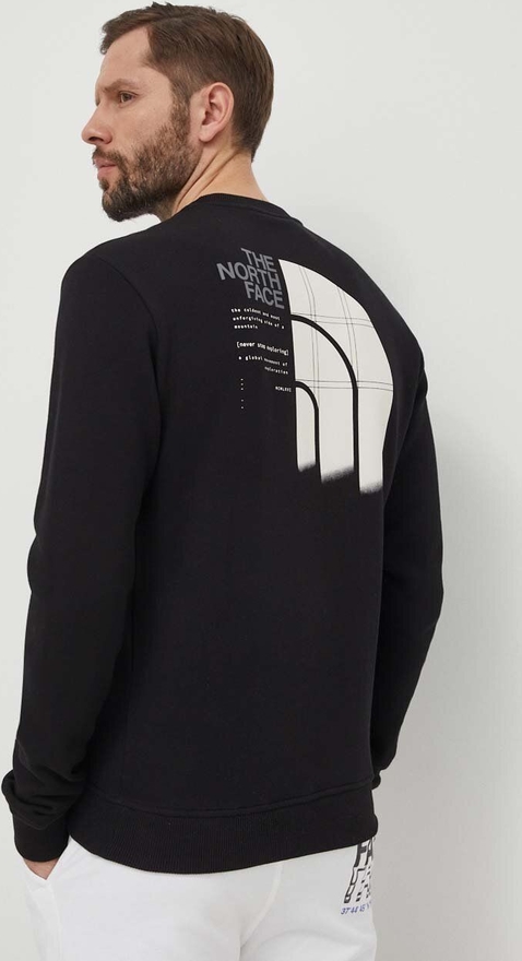 Czarna bluza The North Face z bawełny z nadrukiem w sportowym stylu