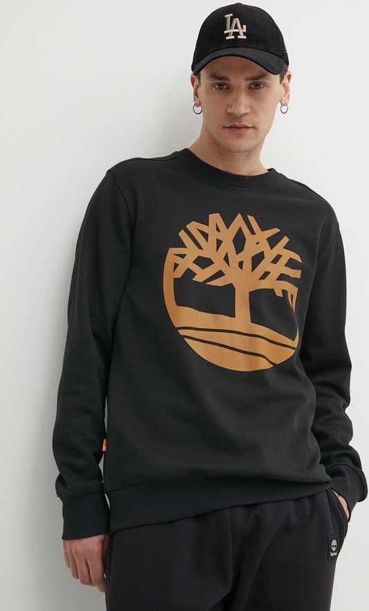 Czarna bluza Timberland w młodzieżowym stylu z nadrukiem