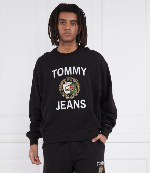 Czarna bluza Tommy Jeans z bawełny w młodzieżowym stylu