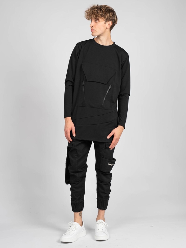 Czarna bluza ubierzsie.com z tkaniny w młodzieżowym stylu