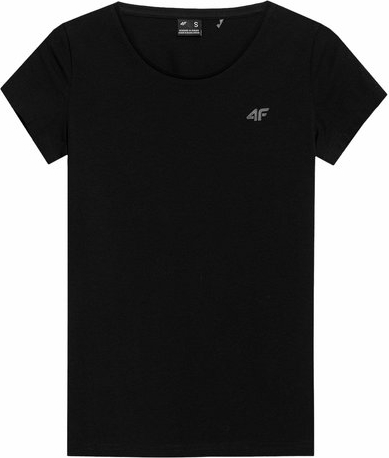 Czarna bluzka 4F w sportowym stylu z bawełny