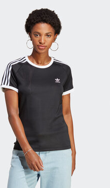Czarna bluzka Adidas z krótkim rękawem w sportowym stylu