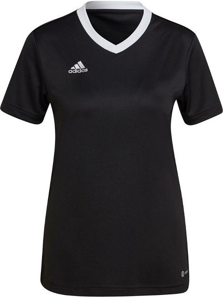 Czarna bluzka Adidas z okrągłym dekoltem z krótkim rękawem