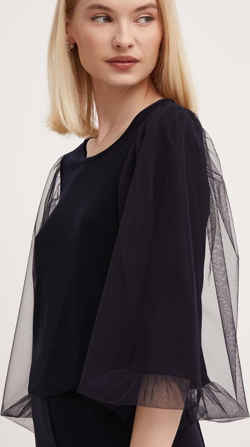 Czarna bluzka answear.com z okrągłym dekoltem