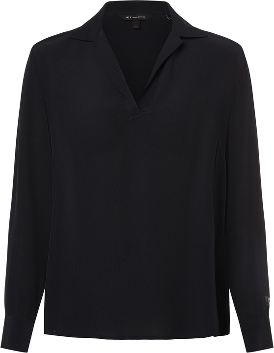 Czarna bluzka Armani Exchange w stylu casual z szyfonu z długim rękawem